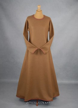 Braunes Wollkleid mit Brettchenborte – Wikingerkleid