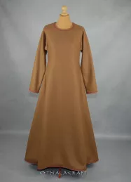 Brown woolen dress with tablet braid - Viking dress