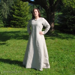 Wikinger-Leinenkleid in Naturfarbe