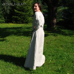 Wikinger-Leinenkleid in Naturfarbe