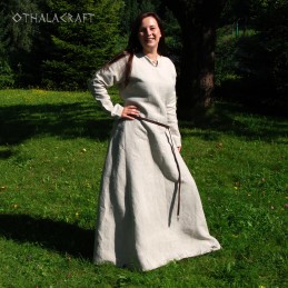 Wikinger-Leinenkleid in Naturfarbe