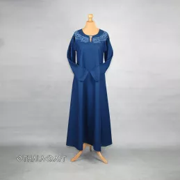 Dark blue Viking woolen dres with embroidery.