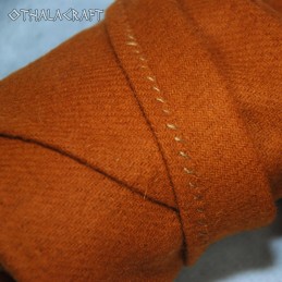 Wadenwickel für Wikinger, Leinwandbindung in Rostorange