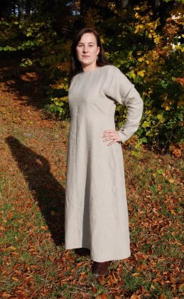 Leinenkleid, 100 % handgenäht