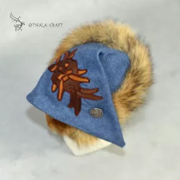 Triangle hat for Viking with embroidery