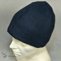 Dunkelblaue Wikinger-Leinenmütze