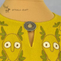 Viking woolen tunic with Mammen embroidery – Yellow