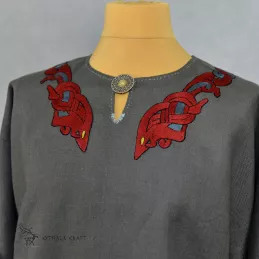 Viking shirt decorated with embroidery from Isle of Mann