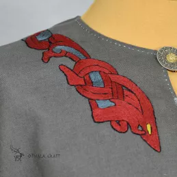 Viking shirt decorated with embroidery from Isle of Mann