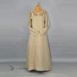 Linen Viking Age dress with embroidery - Viking gown