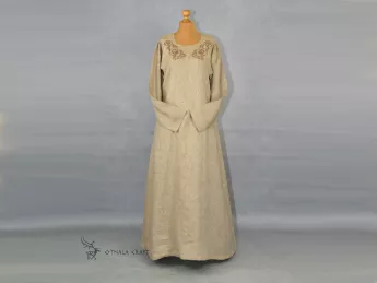 Linen Viking Age dress with embroidery - Viking gown