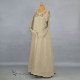 Linen Viking Age dress with embroidery - Viking gown