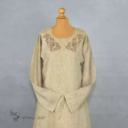 Linen Viking Age dress with embroidery - Viking gown