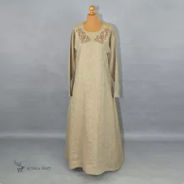 Linen Viking Age dress with embroidery - Viking gown