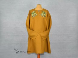 Linen tunic with embroidery, Viking shirt – Yellow