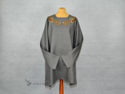 Linen tunic with embroidery, Viking shirt – Grey