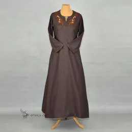 Woolen Viking Age dress with large embroidery