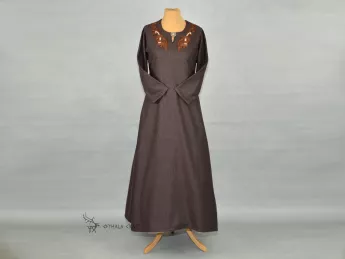 Woolen Viking Age dress with large embroidery