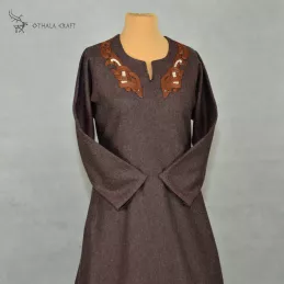 Woolen Viking Age dress with large embroidery