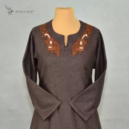 Woolen Viking Age dress with large embroidery