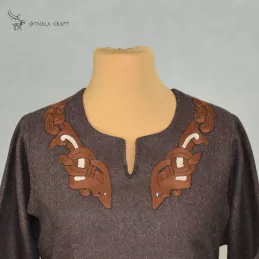 Woolen Viking Age dress with large embroidery