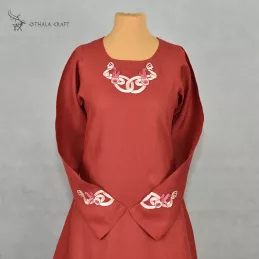 Woolen Viking dress with silk embroidery - VENDEL