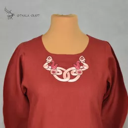 Woolen Viking dress with silk embroidery - VENDEL