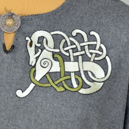 Woolen tunic with embroidery, Viking – Grey