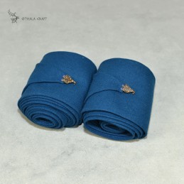 Wadenwickel für Wikinger, Leinwandbindung in Blau