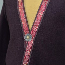 Hedeby-Kaftan mit Brokat-SEIDE, Klappenrock, Haithabu-Mantel