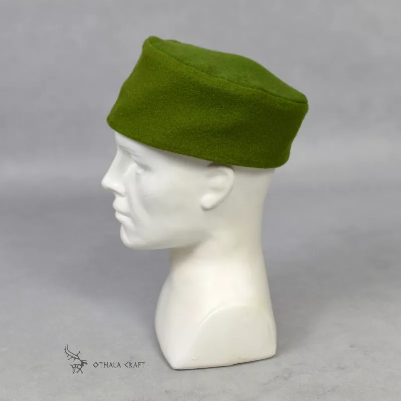 Interpretation of a Pillbox cap according to a find from Haithabu (Hedeby) dating to around 9th - 10th century Interpretation of a Pillbox cap according to a find from Haithabu (Hedeby) dating to around 9th - 10th century