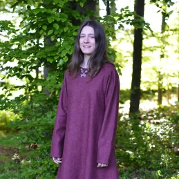 Burgundy diamond-weave wool dress - Viking Age, Vikings, Slavic, Larp
