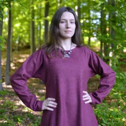 Burgundy diamond-weave wool dress - Viking Age, Vikings, Slavic, Larp