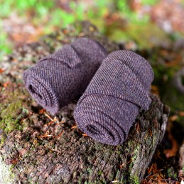 Wadenwickel für Wikinger, Diagonalmuster in Dunkelbraun