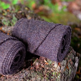 Wadenwickel für Wikinger, Diagonalmuster in Dunkelbraun