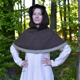 Beautiful Viking hood made of thick brown wool.