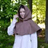 Beautiful Viking hood made of thick light brown wool. This is loden wool, thick, waterproof.