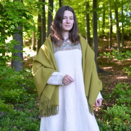 Green shawl in soft wool - Viking Age (520003)