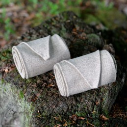 Wadenwickel für Wikinger, beige Fischgrätwolle