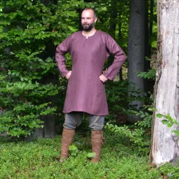 Linen Viking shirt - plum color
