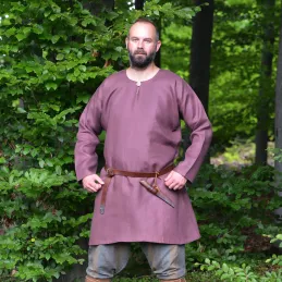 Linen Viking shirt - plum color
