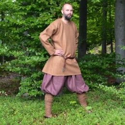 Pflaumenfarbene Leinenhose für Wikinger