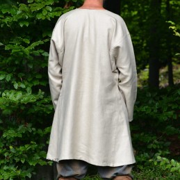 Handgenähte Wikinger-Leinentunika – elfenbein