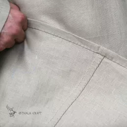 Hand sewn linen Viking tunic - ivory