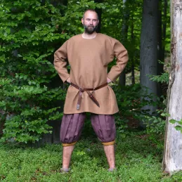 Haithabu trousers from linen - plum and honey color