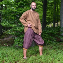 Haithabu-Hose aus Leinen, pflaume und honigfarben