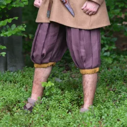 Haithabu trousers from linen - plum and honey color