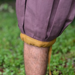 Haithabu-Hose aus Leinen, pflaume und honigfarben