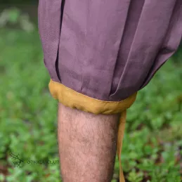 Haithabu trousers from linen - plum and honey color