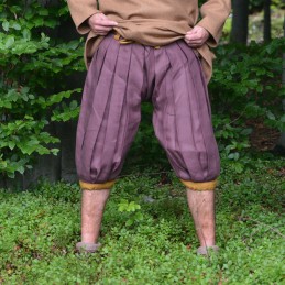 Haithabu-Hose aus Leinen, pflaume und honigfarben